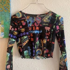 Sheer Long sleeve crop top